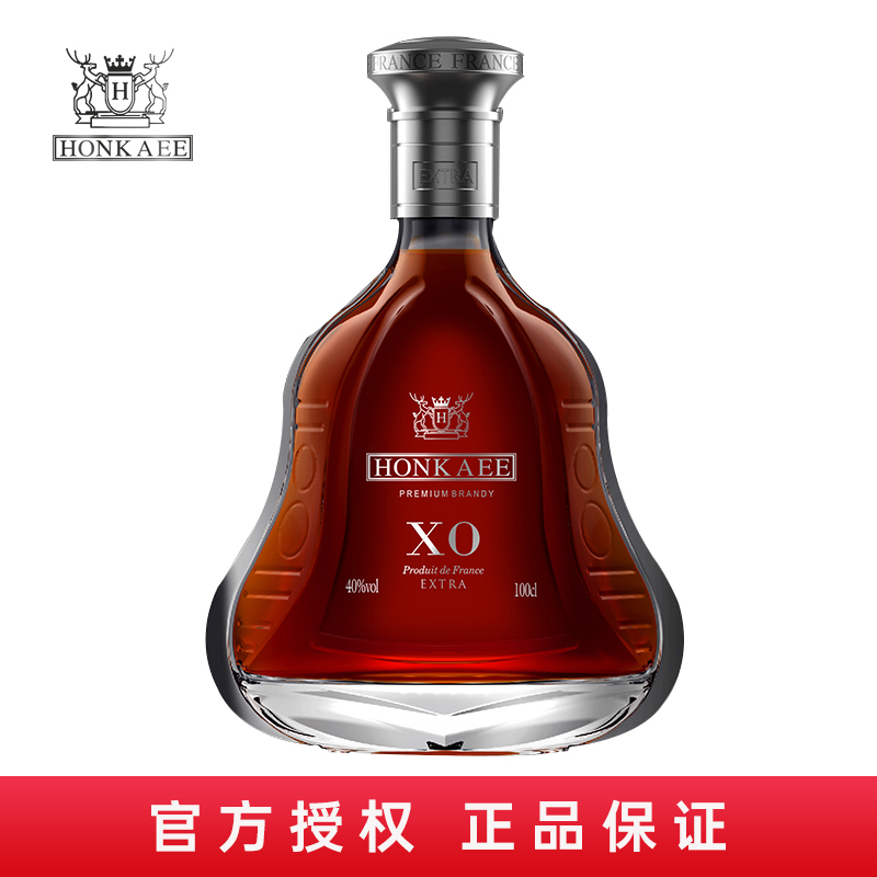 皇伽 法国原瓶进口洋酒 珍藏级XO白兰地1L 橡木桶储藏6年 单瓶礼盒装